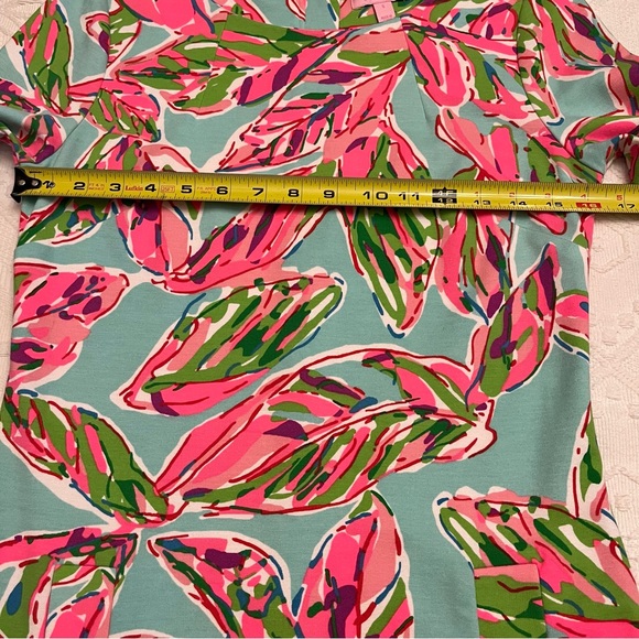 Lilly Pulitzer Shift Dress Bold Tropical Gold Buttons Accents Charlene Women’s S - Picture 14 of 14
